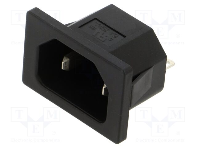 Connector: AC supply; socket; male; 10A; 250VAC; IEC 60320; C14 (E)