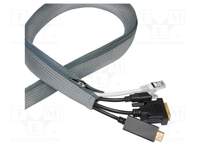 Cable box; multi use; grey; L: 1m; polyester; Ø: 35mm