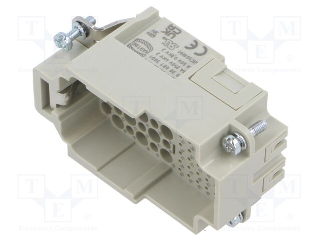 Heavy Duty Connector, Han-Com Series, Insert, 32 Contacts, 10B, Plug
