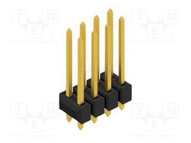 Connector: pin strips; pin header; male; PIN: 8; 2.54mm; THT; 2x4