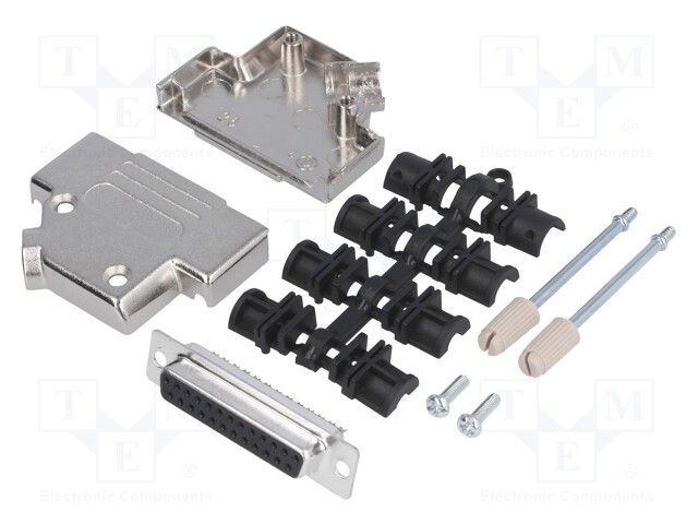 D-Sub; PIN: 25; plug; female; turned contacts; angled 45°