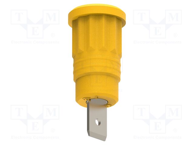 Connector: 4mm banana; socket; 36A; yellow-green; nickel plated