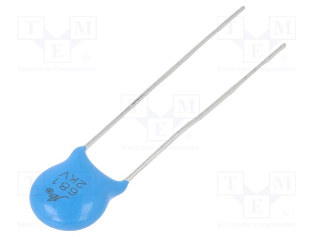 Capacitor: ceramic; 680pF; 2kVDC; Y5P; ±10%; 5mm