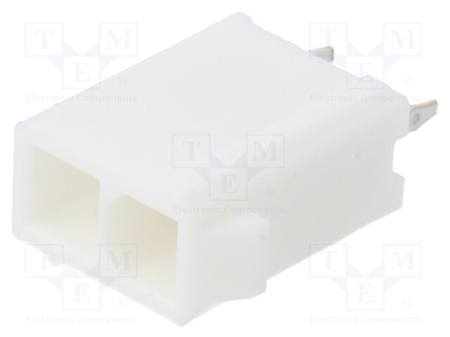 MiniFitJrHdr Vt DR O/Pgs Tin V-0 2Ckt