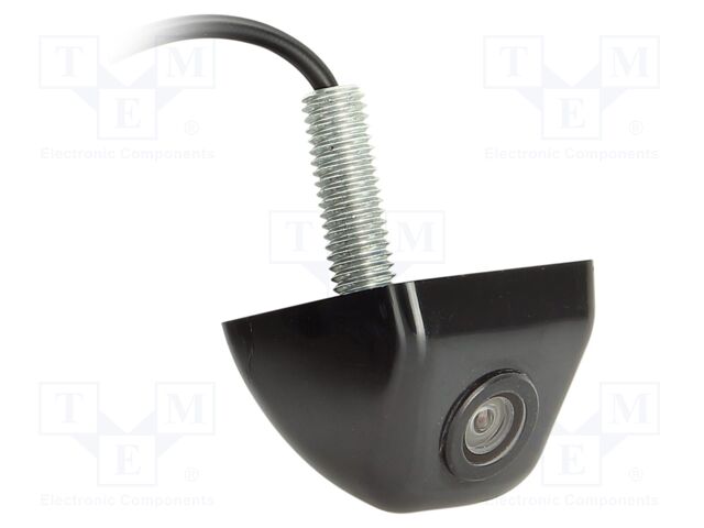 Rear view camera; 120°; black; 12VDC,24VDC; Kit: camera; screw