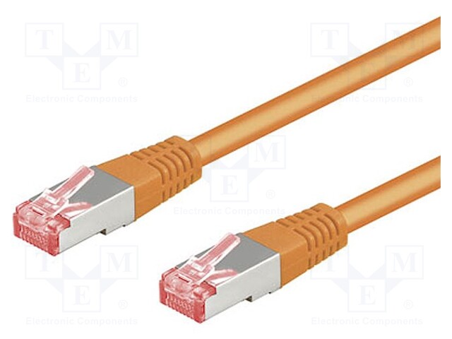 Patch cord; S/FTP; 6a; stranded; Cu; LSZH; orange; 2m; halogen free