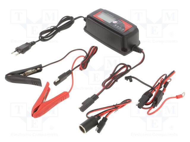 Charger: microprocessor-based; AGM,GEL,acid-lead,Li-FePO4,gel