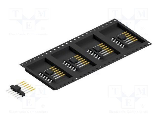 Connector: pin strips; pin header; male; PIN: 6; 2.54mm; SMT; 1x6