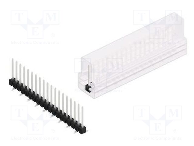 Connector: pin strips; pin header; male; PIN: 19; 2.54mm; SMT; 1x19
