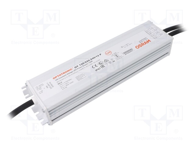 Power supply: switched-mode; LED; 120W; 12VDC; 10A; 198÷264VAC