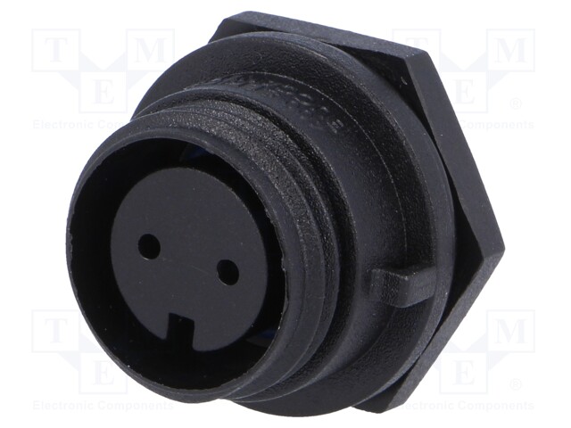 Connector: circular; socket; female; PIN: 2; w/o contacts; IP68