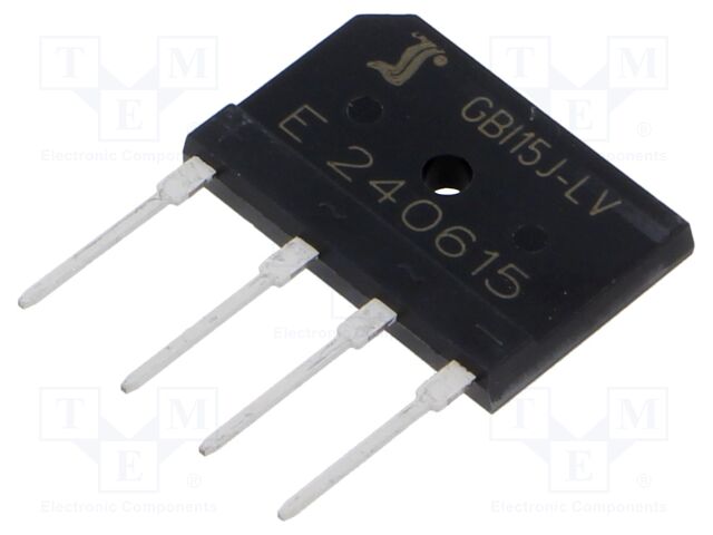 Bridge rectifier: single-phase; Urmax: 600V; If: 15A; Ifsm: 225A