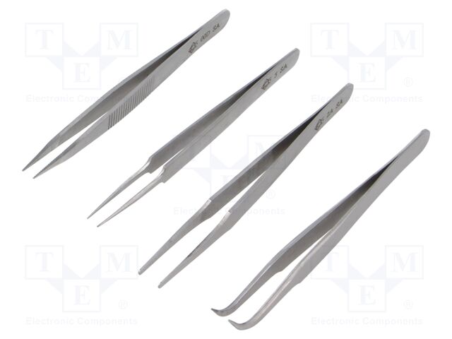Kit: tweezers; universal; 4pcs.