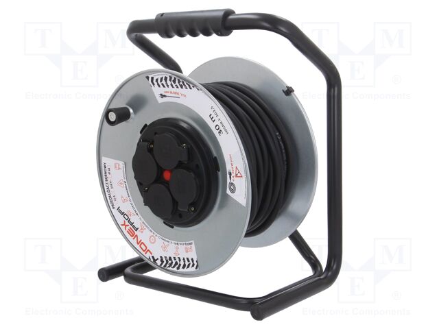 Extension lead; reel,with non-rotating sockets; Sockets: 4; 30m
