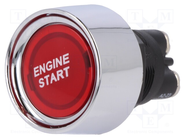 Switch: push-button; Pos: 2; SPST-NO; 50A/12VDC; red; Illumin: LED