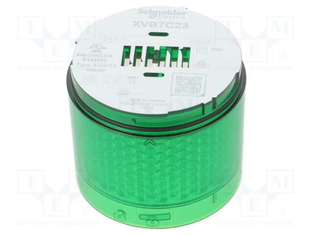 Module: light signaller; green; LED; 24VDC; 24VAC; IP66; Ø70x59.3mm