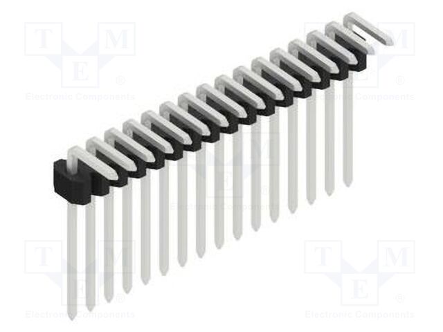 Connector: pin strips; pin header; male; PIN: 16; 1.27mm; THT; 1x16