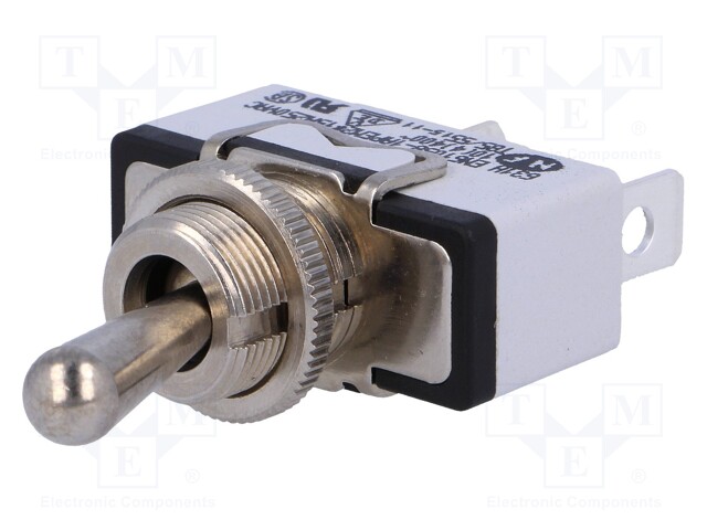 Switch: toggle; Pos: 2; SPST; OFF-ON; 15A/250VAC; 15A/12VDC