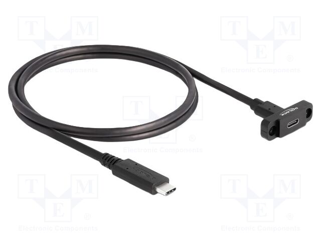 Cable; USB 3.2 Gen 2; USB C socket,USB C plug; 1m; black; 10Gbps