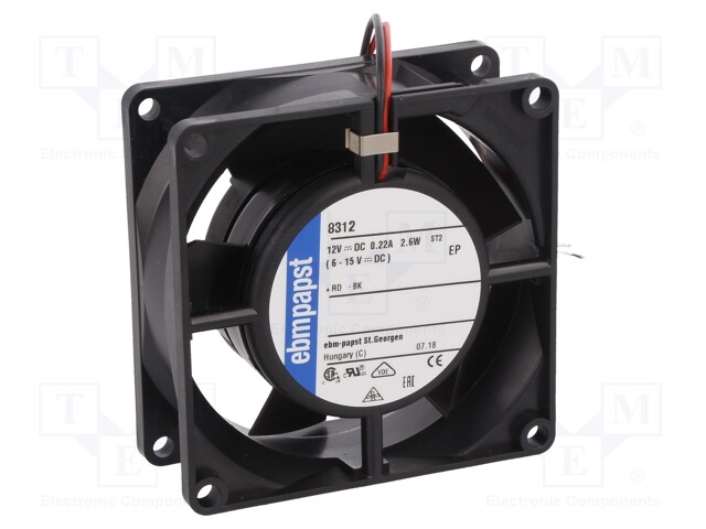 Fan: DC; axial; 80x80x32mm; 54m3/h; 36dBA; ball bearing; 3300rpm