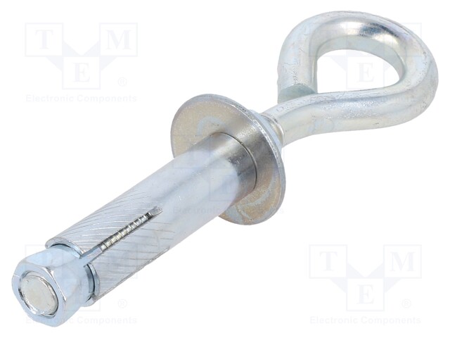 Hook; ring,with a anchor; steel; zinc; Thread len: 60mm