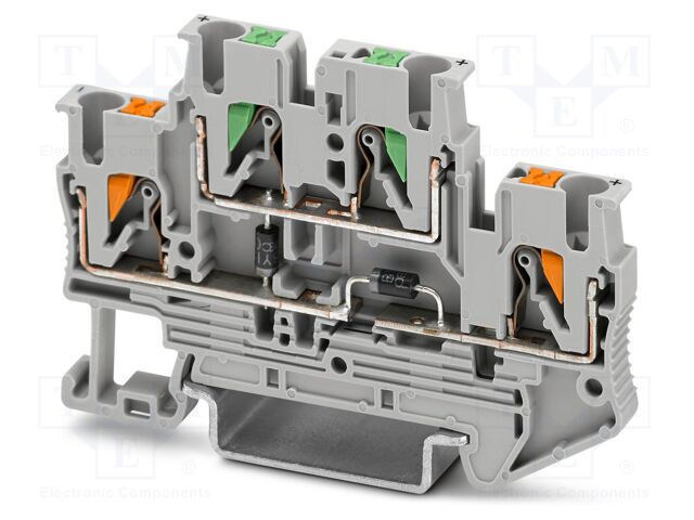 Splice terminal: rail; PA; L: 45.8mm; terminals: 4; W: 5.2mm; H: 68mm