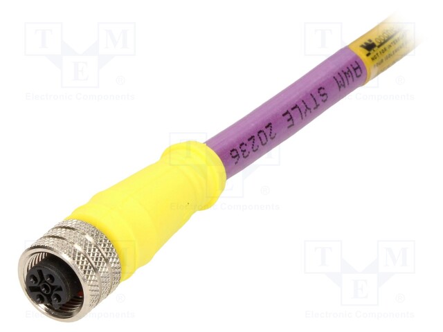 Plug; M12; PIN: 5; female; B code-Profibus; 10m; Insulation: PUR