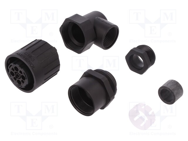 Connector: circular; plug; PIN: 9; female; w/o contacts; IP65; 400V