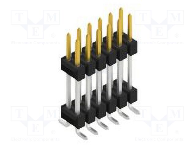 Connector: pin strips; pin header; male; PIN: 12; 2.54mm; SMT; 2x6