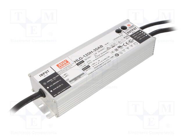 Power supply: switched-mode; LED; 120W; 30VDC; 27÷33VDC; 2÷4A; IP65