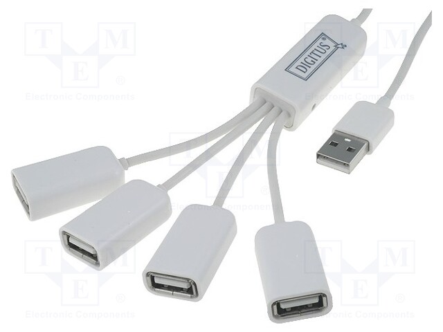 Hub USB; USB 2.0; PnP and Hot Swap; Number of ports: 4; 480Mbps