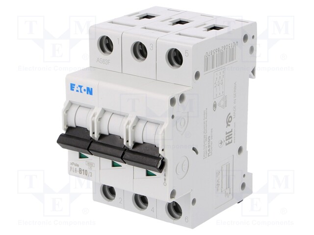 Circuit breaker; 230/400VAC; Inom: 10A; Poles: 3; Charact: B; 6kA