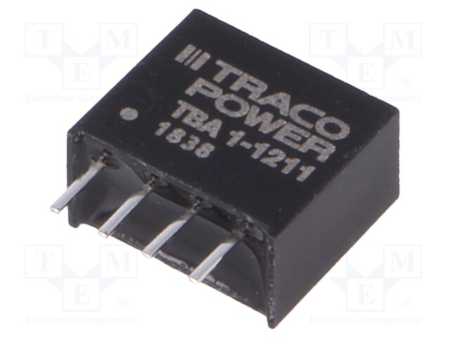 Converter: DC/DC; 1W; Uin: 10.8÷13.2V; Uout: 5VDC; Iout: 200mA; SIP4