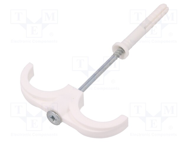 Holder; ØBundle : 14÷25mm; white; Ømount.hole: 6mm; Sockets: 2