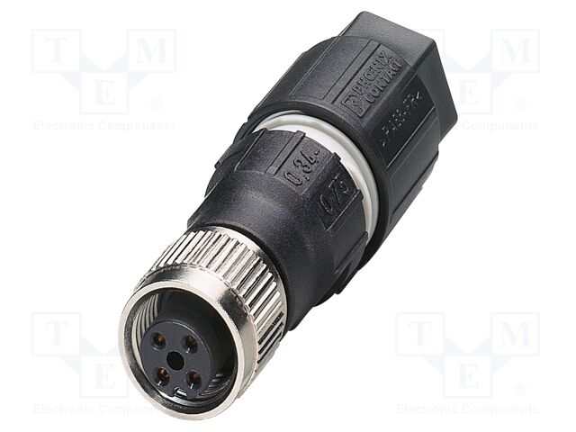 Connector: M12; plug; PIN: 4; 250V; straight; IP65; IDC; A code; 4A