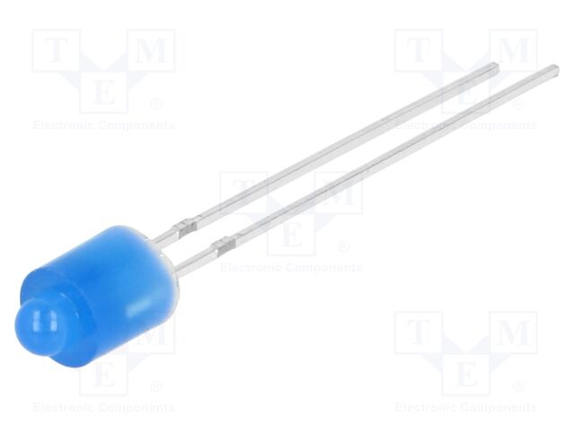 LED; 3mm; blue; 100mcd; 60°; Front: flat; No.of term: 2; Pitch: 2.54mm