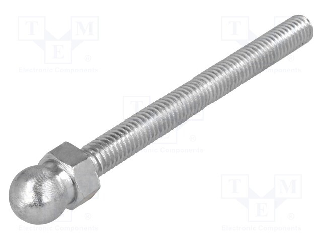Pin; M6; Plunger mat: steel; Ø: 10mm; Plating: zinc; Thread len: 60mm