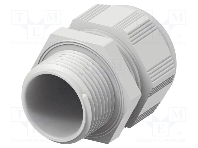 Cable gland; without nut; NPT1"; IP68; Mat: polyamide; light grey