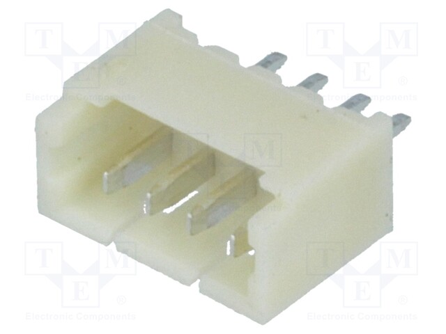 Socket; wire-board; male; 1.25mm; PIN: 4; THT; 125V; 1A; tinned