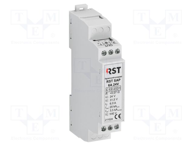 Surge arrester; In 8/20us: 20kA; 22VAC; for DIN rail mounting