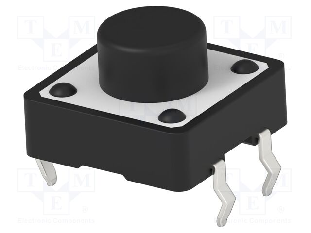 Switch: microswitch TACT; Pos: 2; SPST-NO; 0.05A/24VDC; Body: black