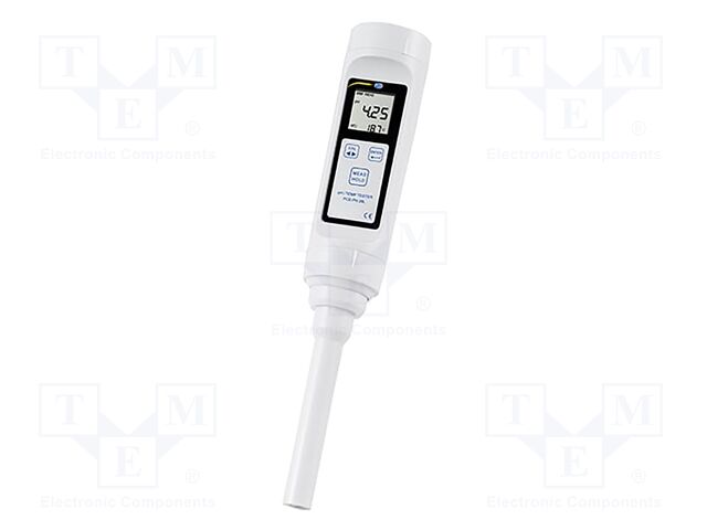 Meter: pH; LCD; -1÷15pH; 0÷60°C; Accur: ±1°C; Dim: Ø40x280mm