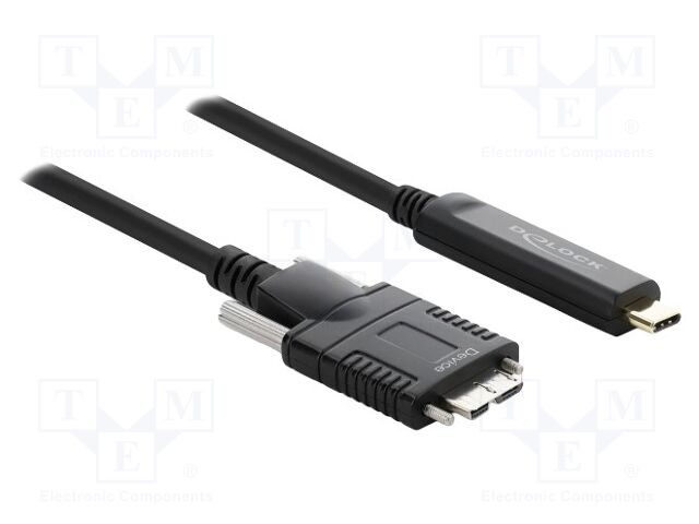 Cable; optical; USB B micro plug,USB C plug; 5m; black; 10Gbps