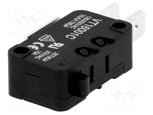 Microswitch SNAP ACTION; SPDT; 14A/250VAC; Rcont max: 15mΩ; Pos: 2