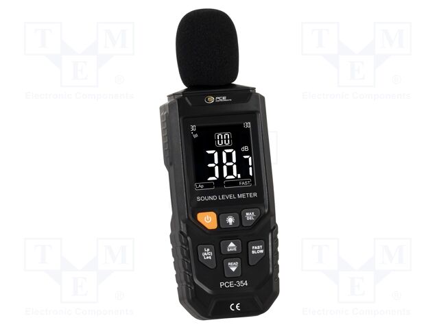 Meter: sound level; LCD; Sound level: 30÷130dB; 20Hz÷12.5kHz; IP20