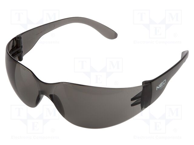 Safety spectacles; Lens: darkened; Resistance to: UV rays