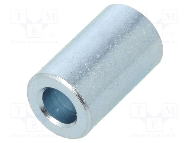 Spacer sleeve; 3.2mm; cylindrical; steel; zinc; Out.diam: 10mm