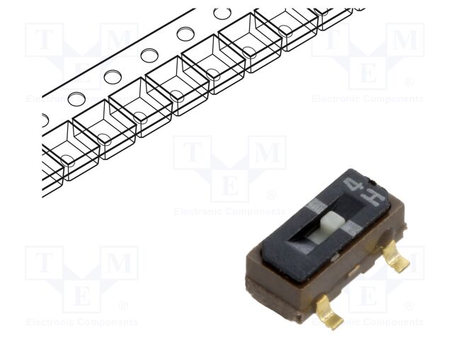 Switch: slide; Pos: 2; SPDT; 0.1A/6VDC; ON-ON; SMT; Leads: Gull Wing