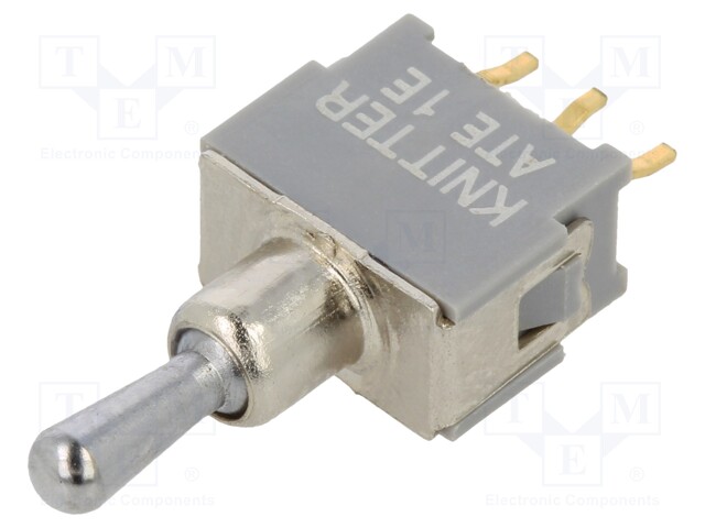 Switch: toggle; Pos: 3; SPDT; ON-OFF-ON; 0.05A; 0.05A; -20÷85°C; 50mΩ