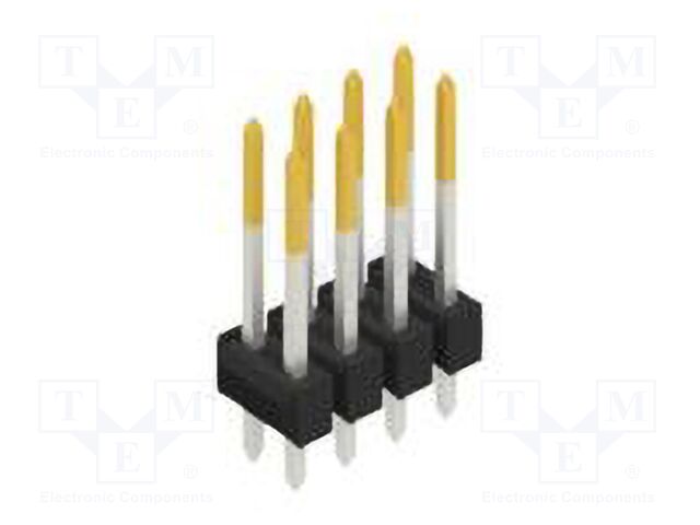 Connector: pin strips; pin header; male; PIN: 8; 2.54mm; THT; 2x4